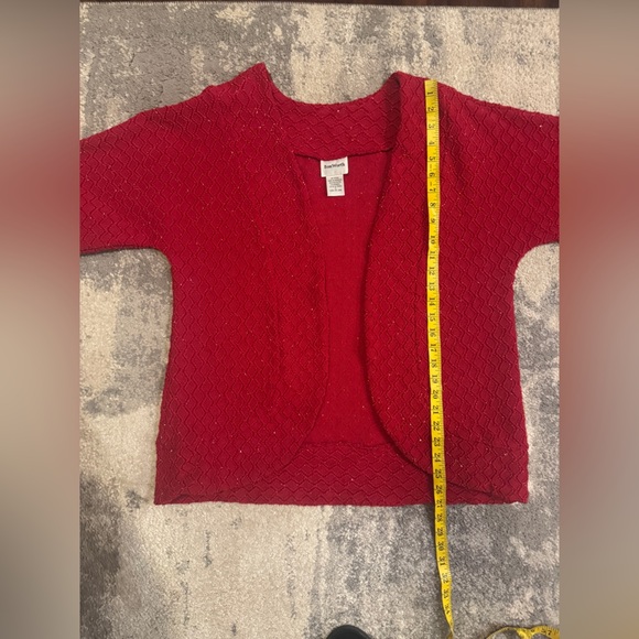 Women's Red Open-Front Bon Worth Sweater - Picture 6 of 7
